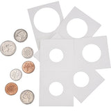Hicarer 300 Pieces Cardboard Coin Holder Flip Mega Assortment, 2 by 2 Inch for Coin Collection Supplies (6 Sizes)