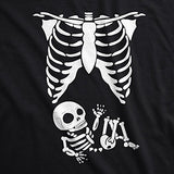 Maternity Skeleton Baby T Shirt Halloween Costume Funny Pregnancy Tee for Mothers (Black) - M
