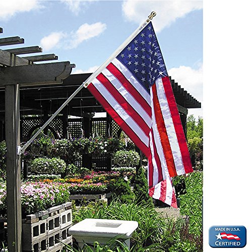 Annin Flagmakers Model 2460 American Flag 3x5 ft. Nylon SolarGuard Nyl-Glo, 100% Made in USA with Sewn Stripes, Embroidered Stars and Brass Grommets.