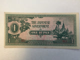 Japanese Invasion/Occupation Money, 3 Note Set In Floating Frame (one peso, one pound, one rupee)