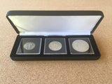 Three Silver Coin Set with Display