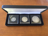 Three Silver Coin Set with Display