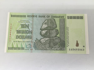 Ten Trillion Dollar Zimbabwe Bank Note